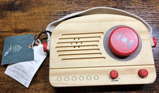 Magnolia Hearth  Hand Wooden Holiday Radio NEW WITH TAG