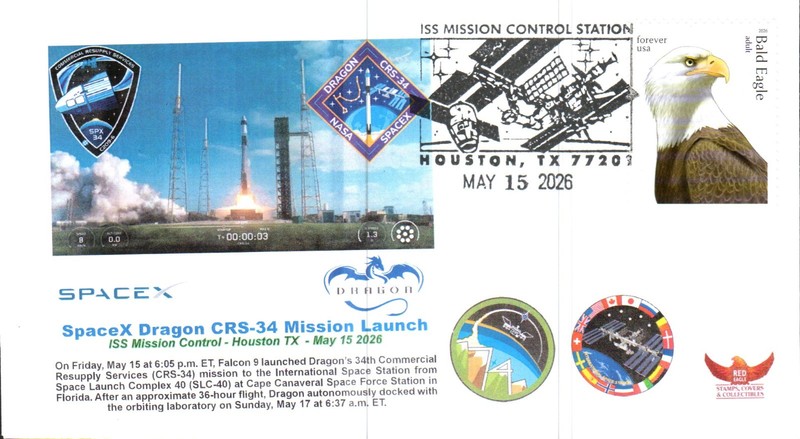 2026 SpaceX  CRS-34 Dragon Spacecraft Launch Houston 15 May