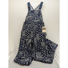 NWT Duluth Heirloom Gardening Bib Overalls in Navy Bandana XS x 31