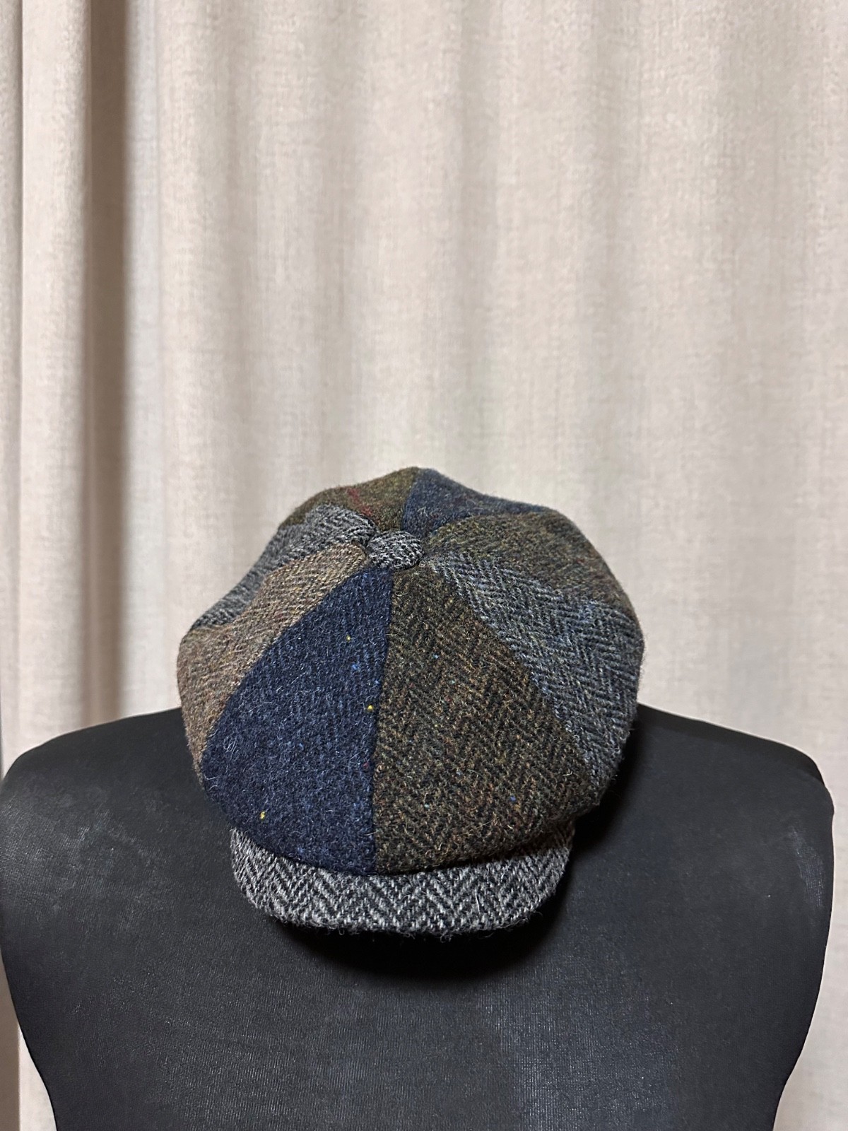 Harris Tweed Patchwork Baker Boy Cap Wool - image 2
