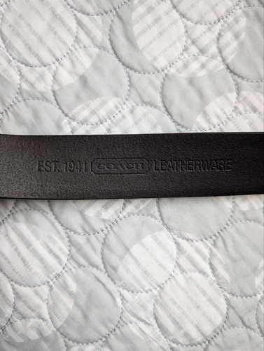 Coach Vintage braun Leder silberfarben strukturierte Schnalle Herren Ledergürtel Gr. 34 - Bild 8 von 20