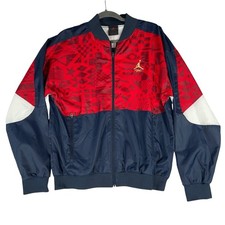 Air Jordan Flight Legacy FIBA Zip Jacket Loose Fit Blue Mens Small Flaws 