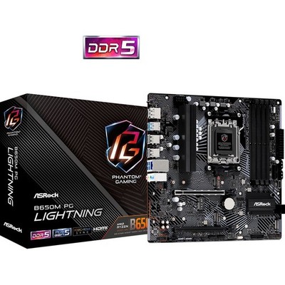 ASRock B650M PG Lightning AM5 Micro-ATX Mainboard DDR5 PCIe Gen5 M.2