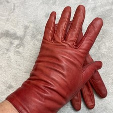 Gloves Intl Leather Gloves Womens M Cranberry Fleece Lined Wrist Thinsulate