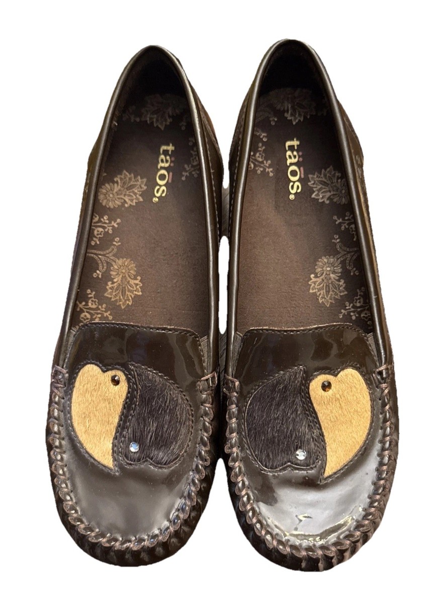 Taos SOU-9583 Soulmates Yin Yang Brown Patent Slip-On Loafers