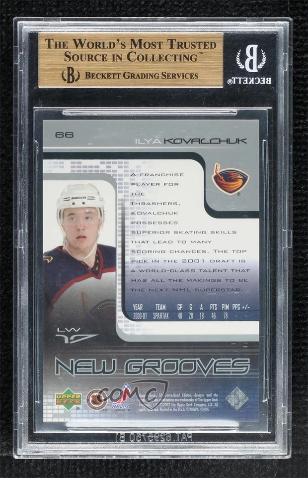 2001 SP Game Used Edition New Grooves Ilya Kovalchuk BGS 10 PRISTINE Rookie RC - Image 2 of 2