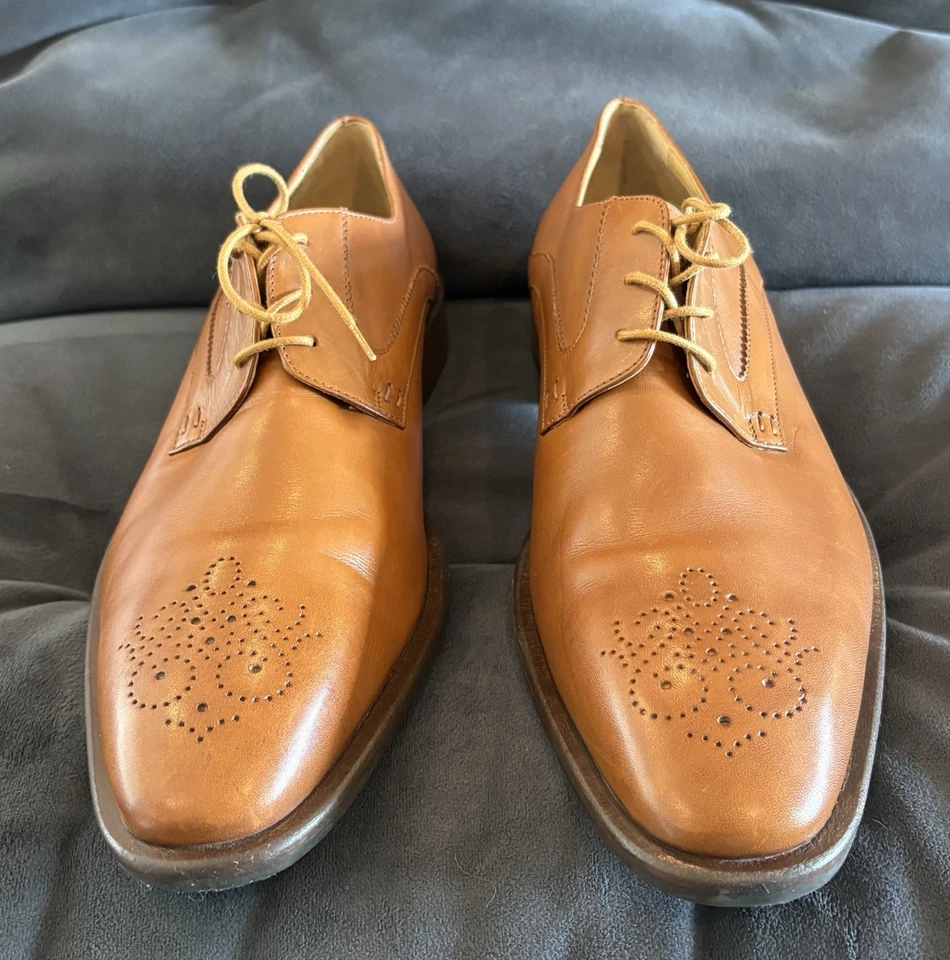 Oliver Sweeney "Peschici" Hecho en Italia Cuero Marrón Brogue Derby Oxford 12 D Foto 3 de 4