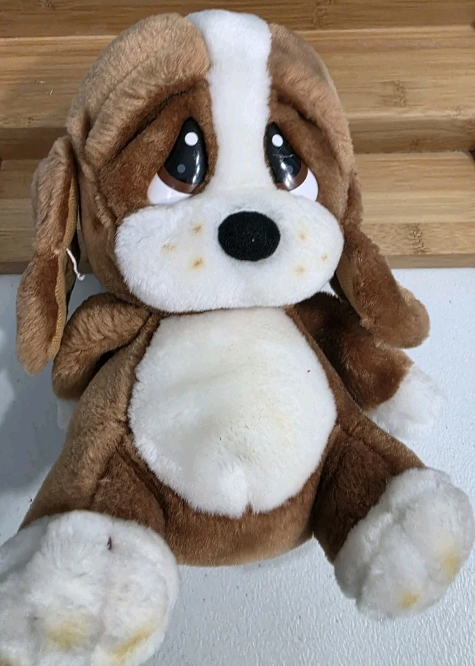 Плюшевая собака Applause Giordano Sad Sam коричневая белая 10 дюймов большие грустные глаза мягкая игрушка - Изображение 2 из 4