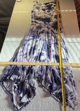 Simply Vera Vera Wang Dress Womens Small Purple Tie Dye Maxi Sharkbite Hem