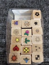 Hero Arts Rubber Stamp Set Tiny Backgrounds Hearts Flowers Sun 16 Pc Wood Mount