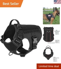 Heavy-Duty No-Pull Dog Harness with Handle & MOLLE Compatibility - Large Size