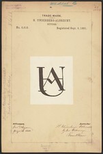 H. Underberg-Albrecht Lettera maiuscola all'interno lettera logo U marca Bitters