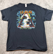 Def Leppard Hysteria Band Tee Men  s L Black Rock Concert Graphic T-Shirt FOTL