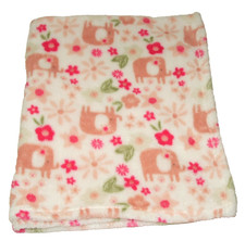 Baby Gear White Pink Elephant Flower Baby Blanket Floral