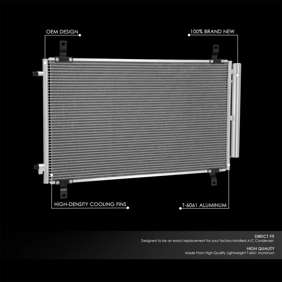 Repuesto condensador de aire acondicionado delantero de aluminio estilo fábrica Acura MDX 2014-2020 Foto 2 de 4