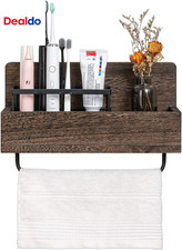 Wall Mounted Toothbrush Holder Wooden Electric Toothbrush Organizer Multifunctio