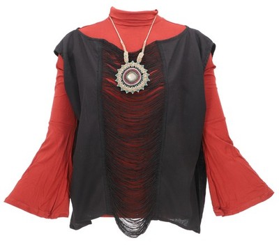 Goa Top, kurzes Ethno StyleTop, Oversize Top - schwarz