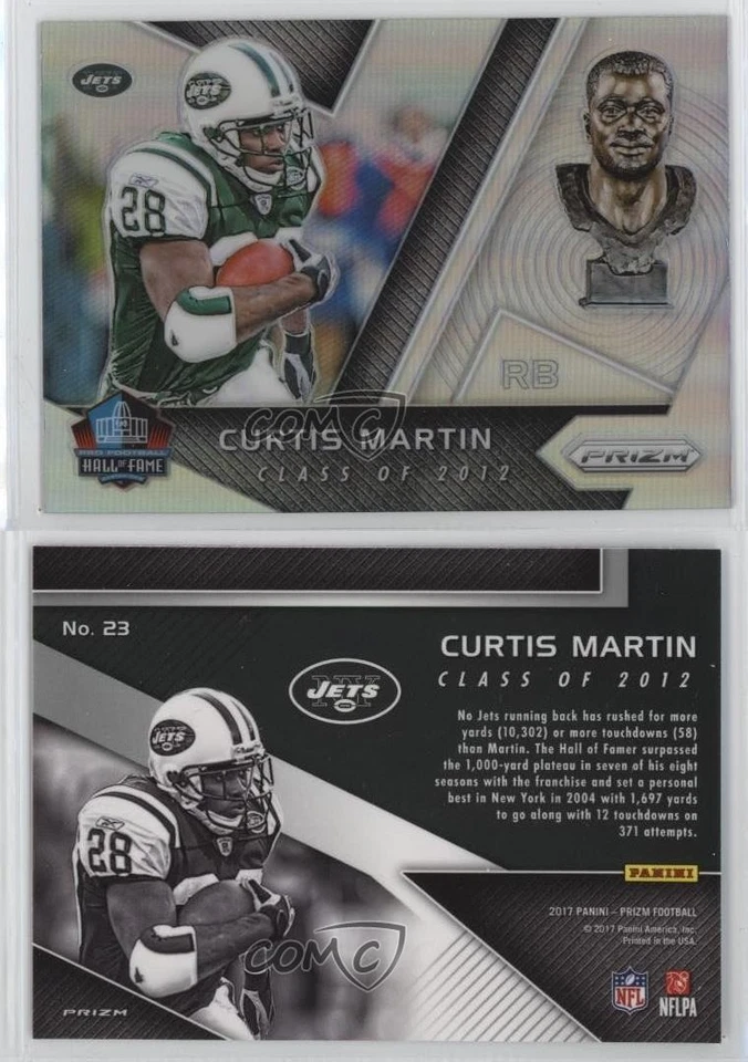 2017 Panini Prizm Hall of Fame Silver Prizm Curtis Martin #23 HOF 1h7f - Image 3 of 3