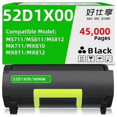 52D1X00 52D0X0N Toner Cartridge Compatible for Lexmark MS711 MS811 MS812 52D1X0E