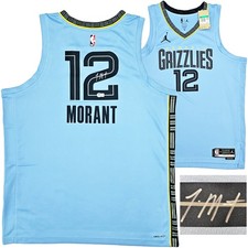 Grizzlies Ja Morant Auto Blue Jordan Statement Edt Swingman Jersey Sz 52 BAS