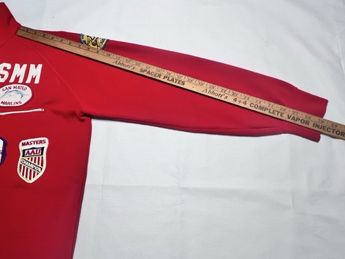 Vintage 1970’s Abco 2 Pc Red Warm-up Track Suit Sweats Zip Up Patches Patch LRG - Picture 6 of 14