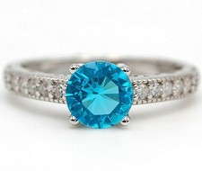 2CT Blue Topaz  Topaz 925 Solid Sterling Silver Ring Jewelry Sz 8 NB2-7