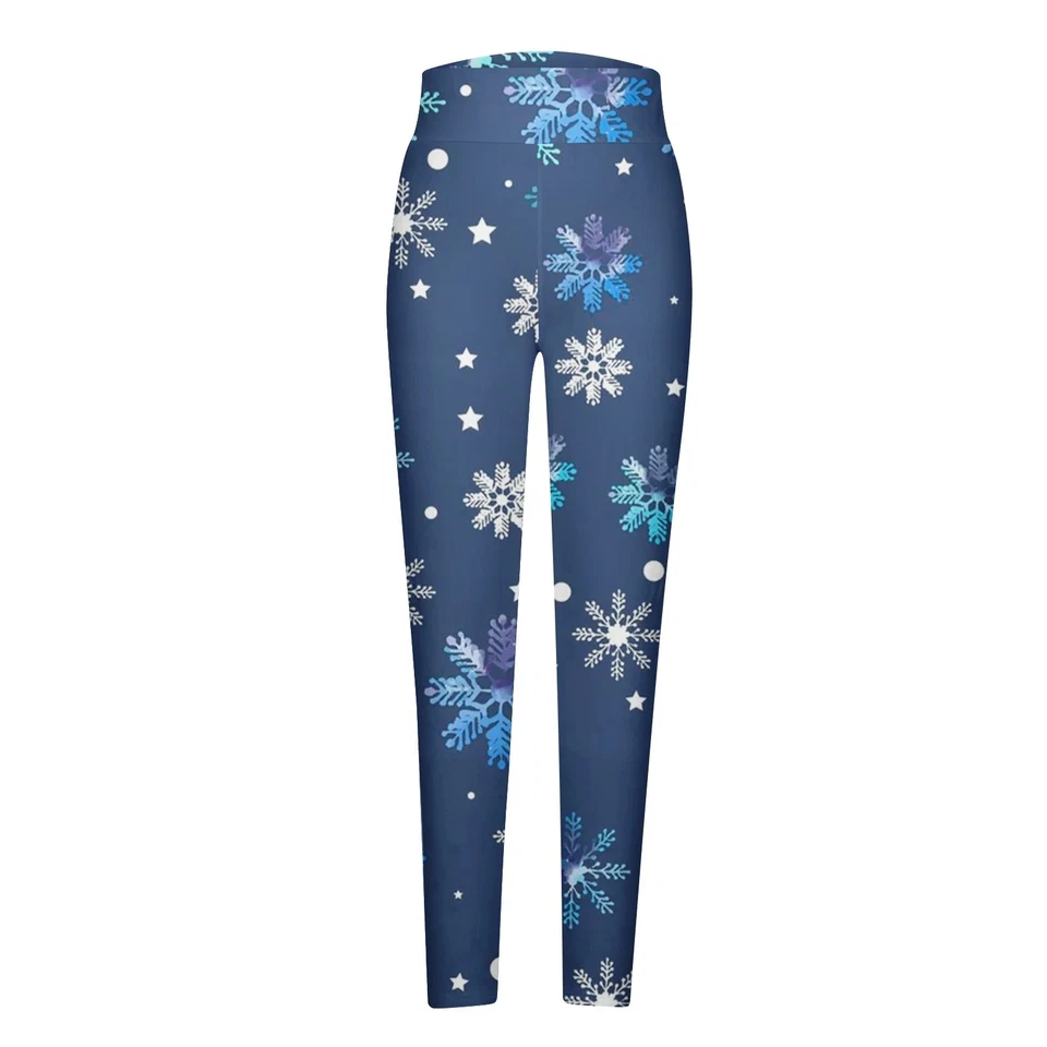 Mujer Navidad Leggings Cintura Alta Papá Noel Ciervo Copo de Nieve Yoga Pantalones Foto 2 de 4