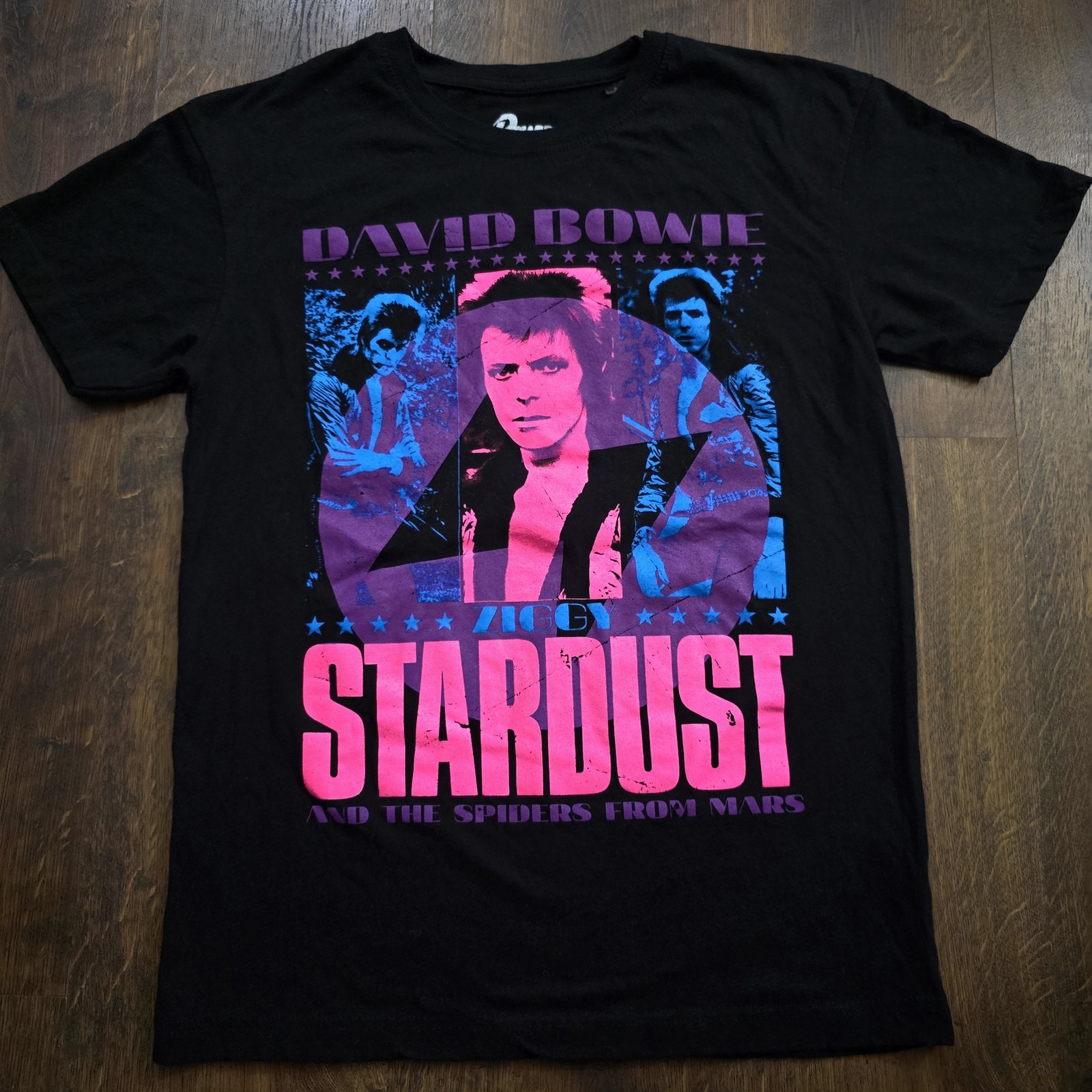 David Bowie Shirt Mens Small Black Ziggy Stardust Spiders Mars Rock Band Tee