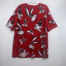 Vintage Lot 29 Looney Tunes All Over Print Cotton T Shirt 2XL Cartoon AOP