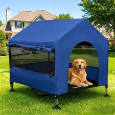 42" Dog House Outdoor Indoor with Breathable Mesh Windows, 2-in-1 Outside Dog...