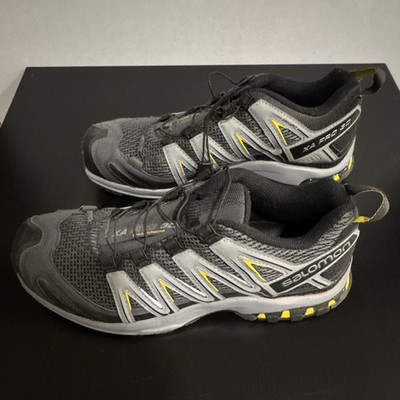 Salomon XA Pro 3D Trail Running Shoes Black Gray Yellow US 9.5 M 330508
