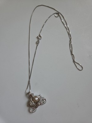 Disney s Aschenputtel Sterling Silber Perle Käfig Anhänger Italy 925