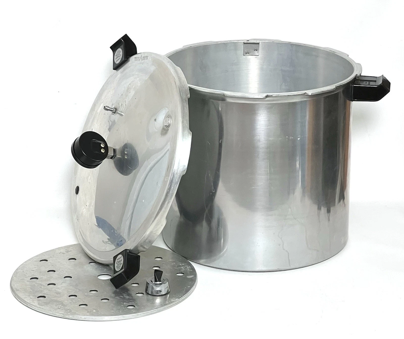 Vintage 22Qt Presto Deluxe Pressure Cooker Caner #1780 Polished Aluminum EUC