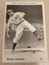 STEVE SUNDRA 1974 TCMA YANKEE DYNASTY 1936-1939 BASEBALL CARD BLUE BACK SP