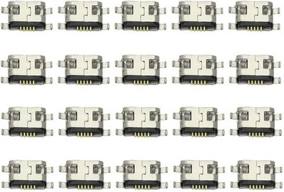 Micro USB Type B Female Socket 180 Degree 5-Pin SMD SMT Jack Connector silver 