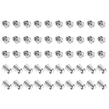 50 Pcs M3*5 Mini Round Knobs, 12mm Small Drawer Pulls, Silver