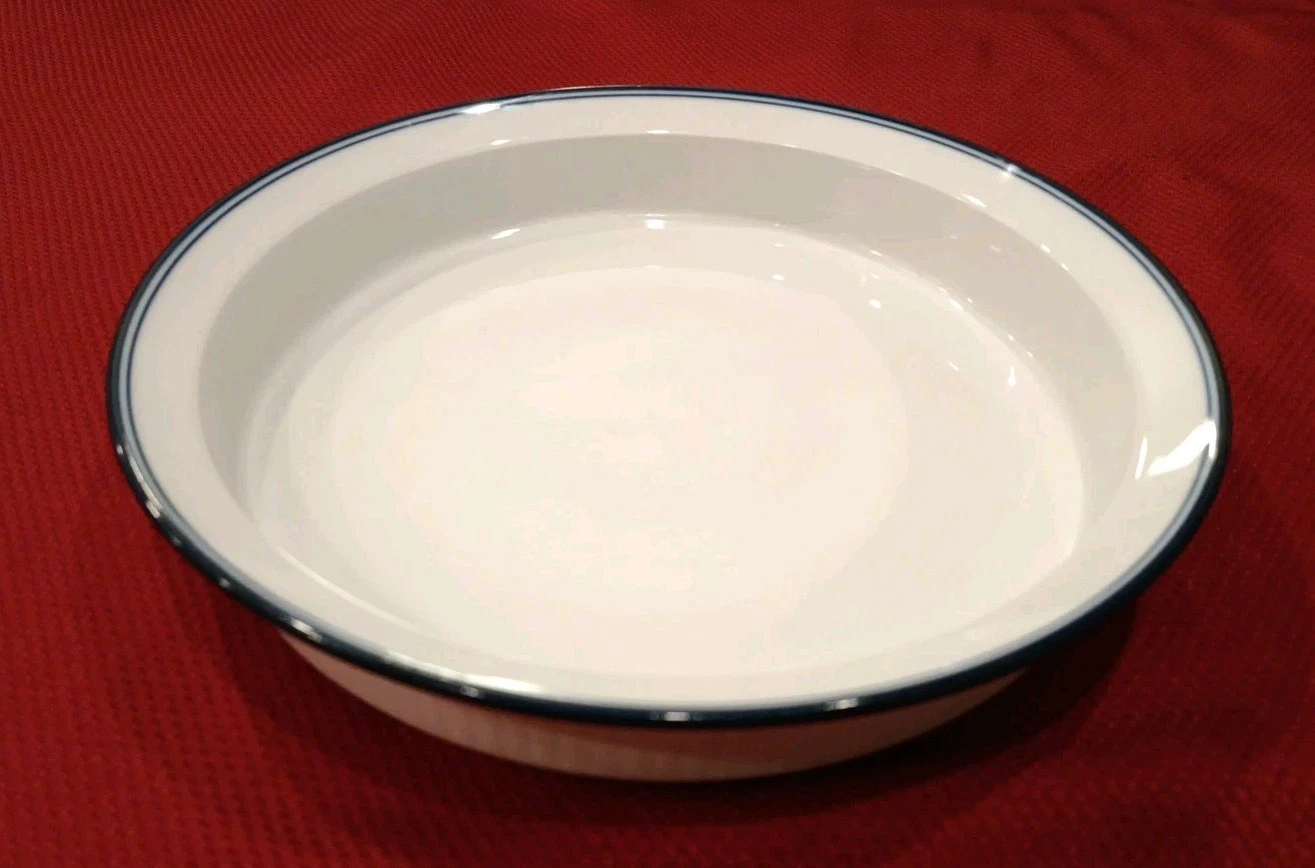 Vintage Dansk Bistro Pie/Quiche Portugal Dish. Allegro Blue Stripe Edge 10.5"