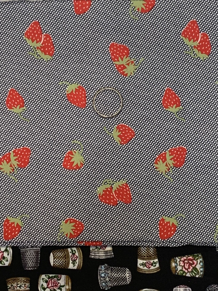 Moda SUNDAY STROLL by Bonnie & Camille Navy Blue Strawberry cotton Fabric BTHY - Image 3 of 3