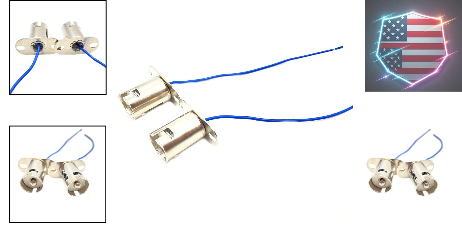 Heat-Resistant BA15s LED Light Bulb Socket Holder - 2-Pack for Easy Install