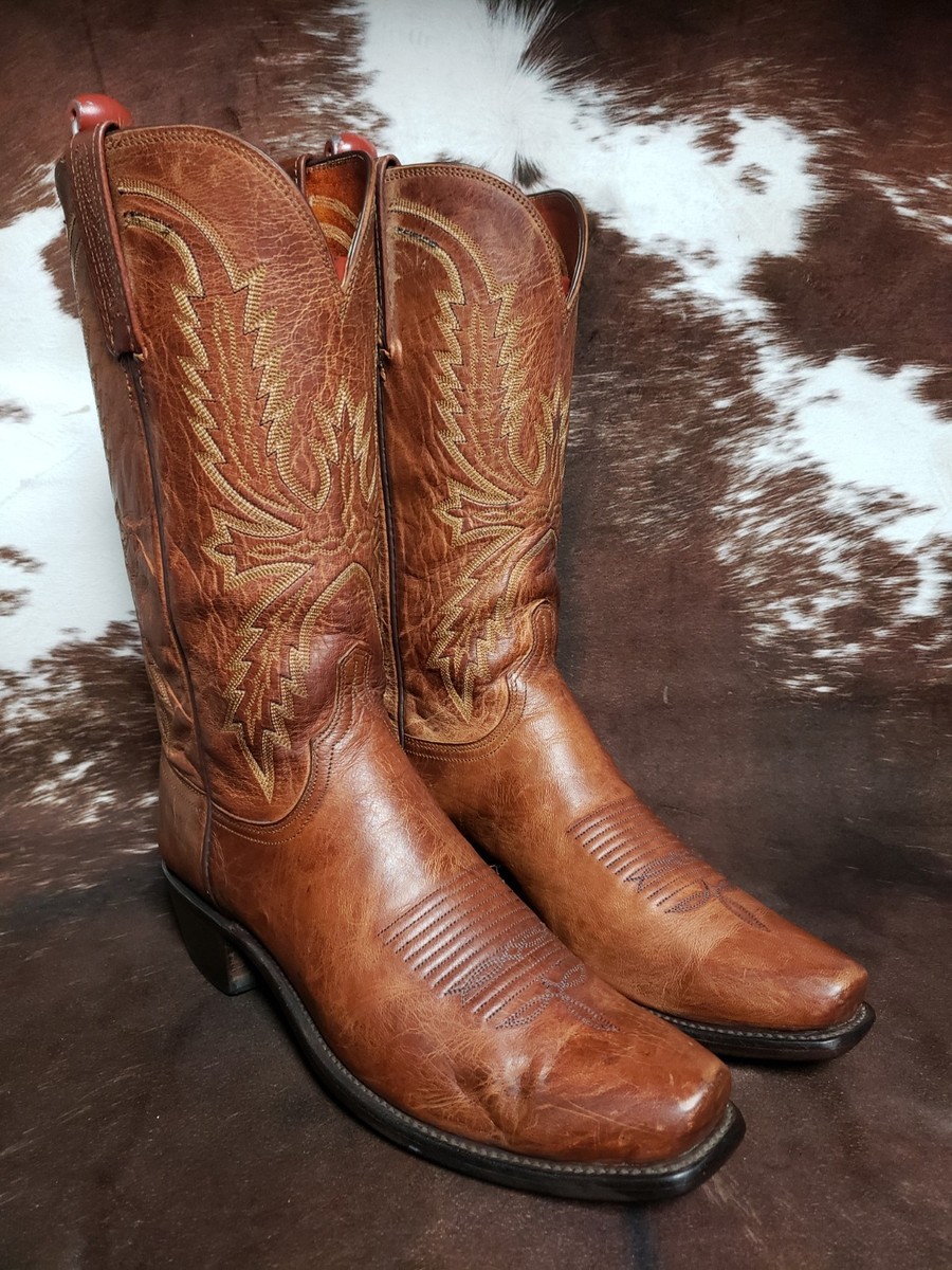 Lucchese 1883 Corbin Mad Dog Goat Brown Leather Boots N1533 Mens Size 9 D Lucchese 1883 Men main image 4