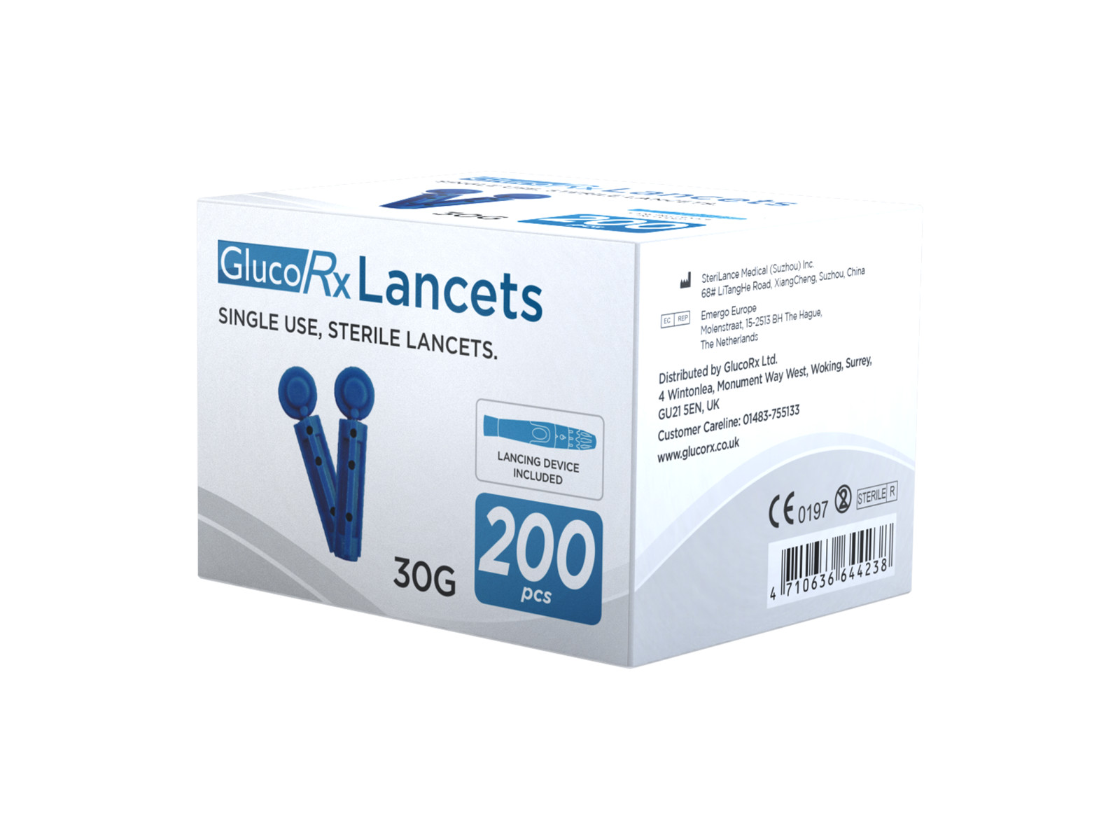 GlucoRx 30G Sterile Lancets - Pack of 200 (3491354)