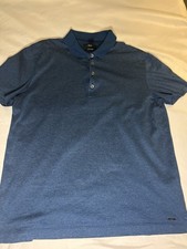 Hugo Boss Men  s Polo Shirt Light Blue Mercerised Cotton Regular Fit Size L