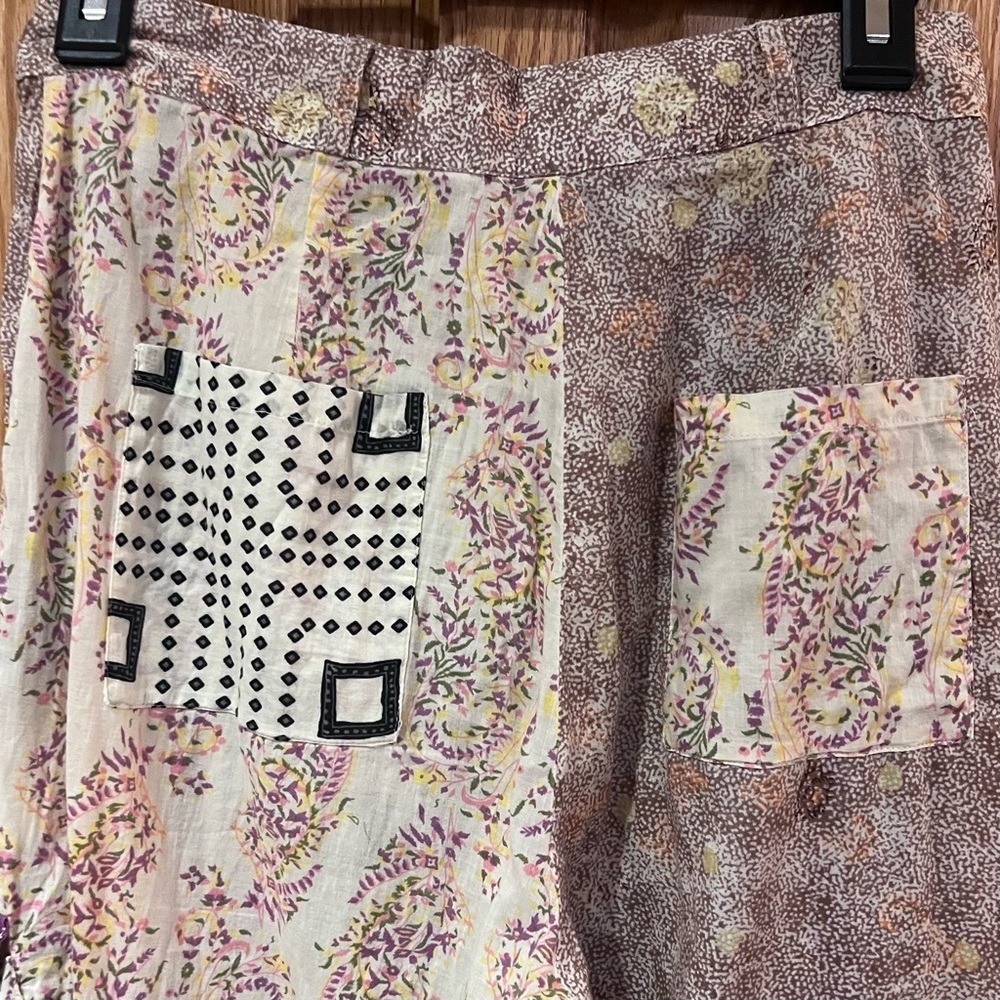 ZARA Patchwork Sheer Lightweight Viscose Cargo Pa… - image 15