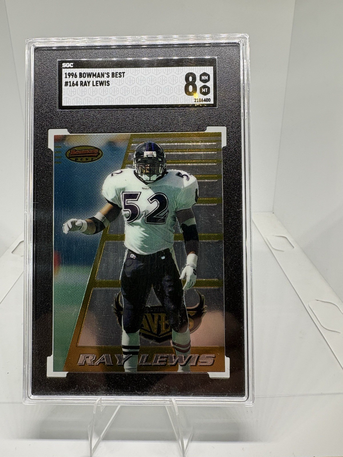 1996 Bowman's Best Ray Lewis Rookie (RC) SGC 8 Hall of Fame Baltimore Ravens 🔥