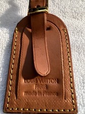 Authentic Louis Vuitton Vachetta Leather Luggage Name Tag Tan Large   