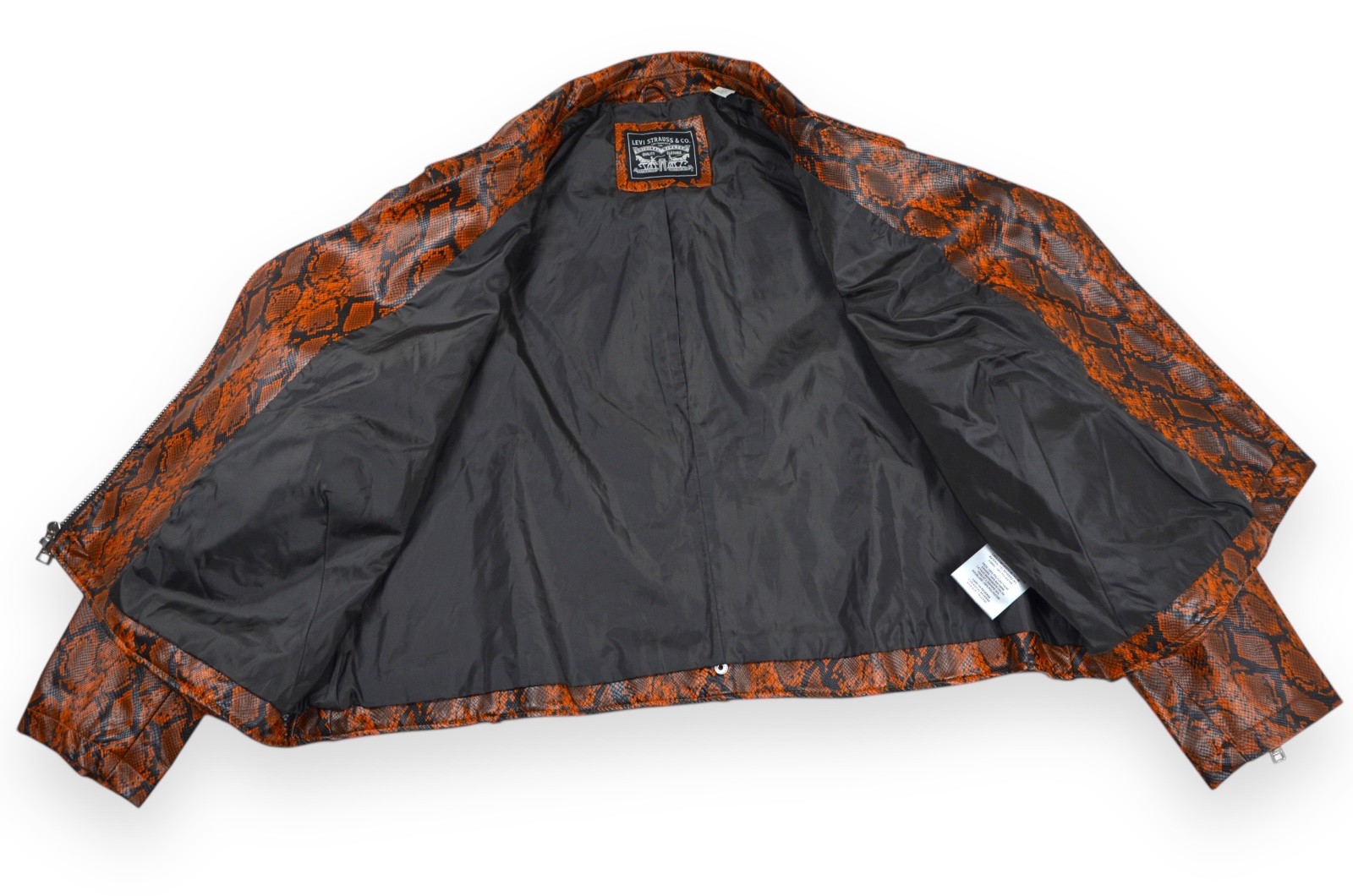 Levis Python Leather Print Jacket Women's Zip Siz… - image 6