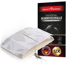 KRAFTKÖNIG Silberfischfalle 12 Stück Effektiv gegen Silberfische & Papierfische