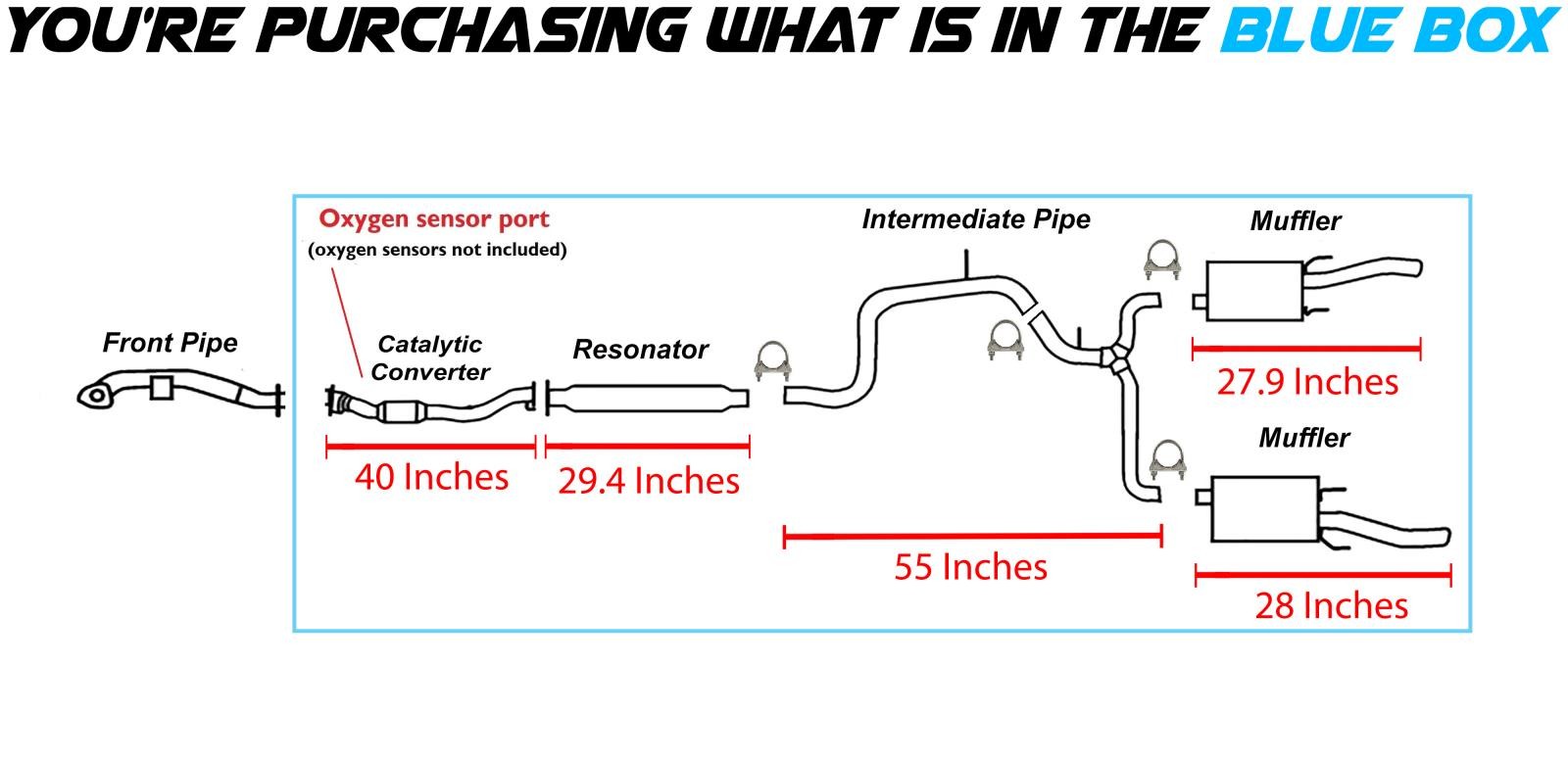 Catalytic Resonator Muffler Exhaust System kit fit 2000-05 Chevy MonteCarlo 3.8L