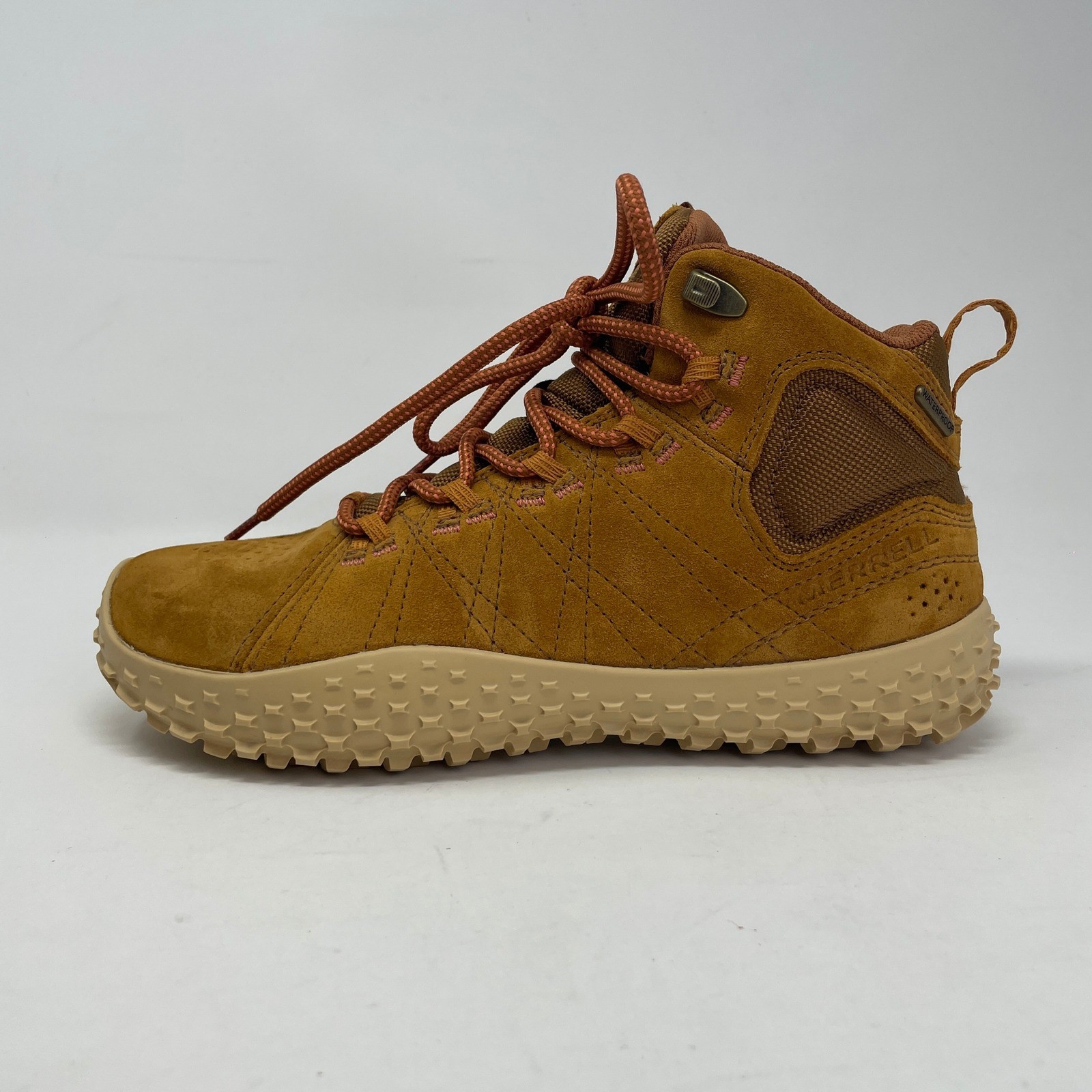 Botas Merrell Wrapt Mid WP de cuero de arce impermeables Quantum Grip senderismo descalzo 9