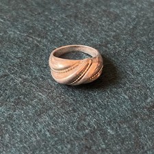 Vintage 925 Sterling Silver Ribbed Domed Ring Size 8